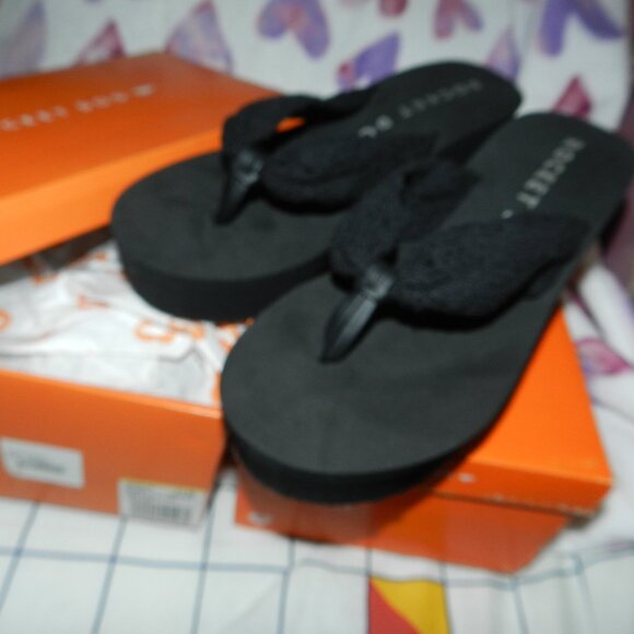 Rocket Dog Black Crochet SIZE 11 Women's Platform Sandal BNIB🆕📦⌚🏃🏻💨⚡🚚 - Picture 5 of 16